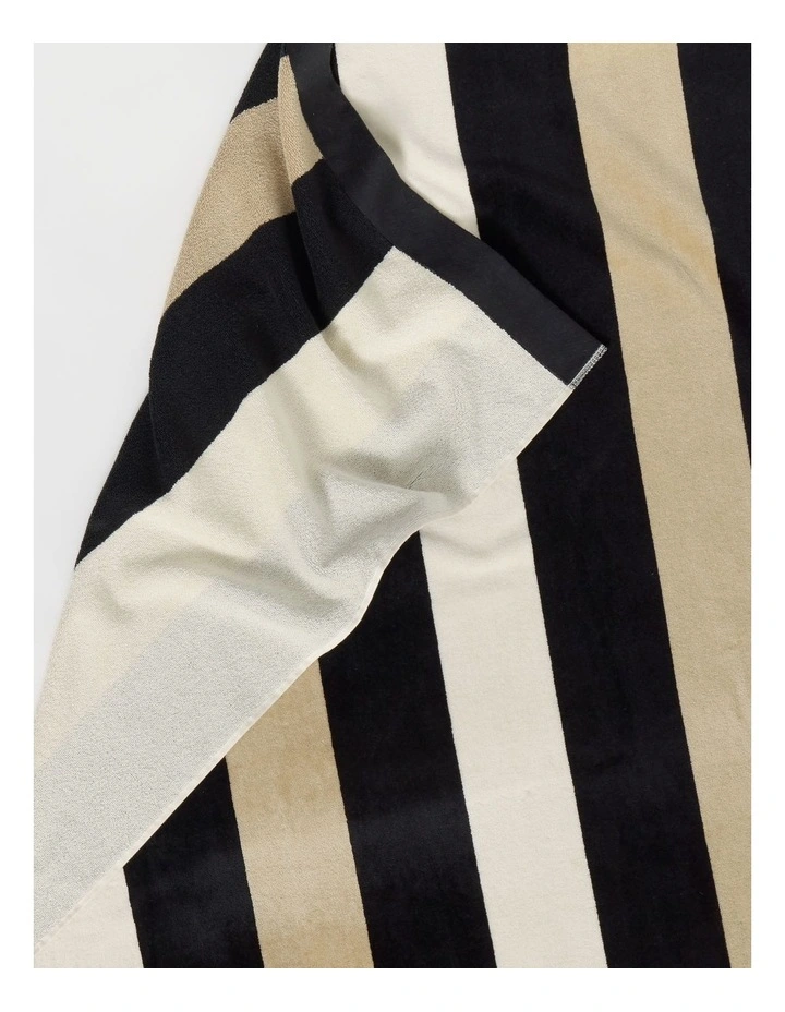Santorini Resort Stripe Beach Towel in Black image 4