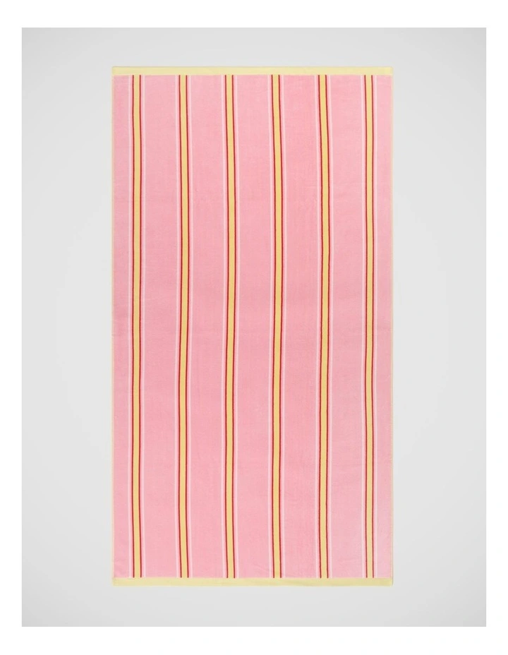 Arlo Stripe Beach Towel in Pink image 1