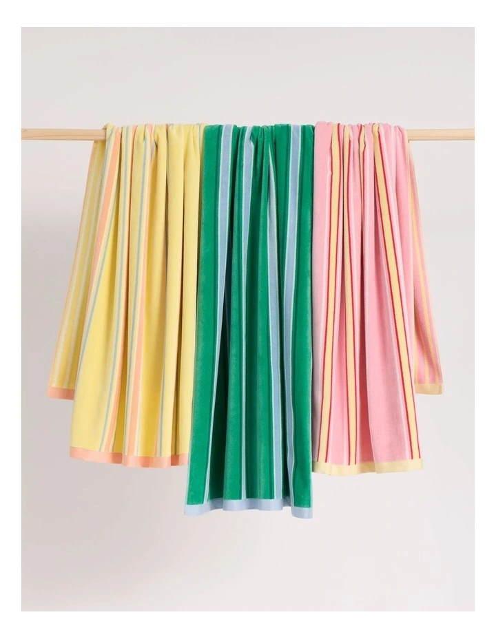 Arlo Stripe Beach Towel in Pink image 4