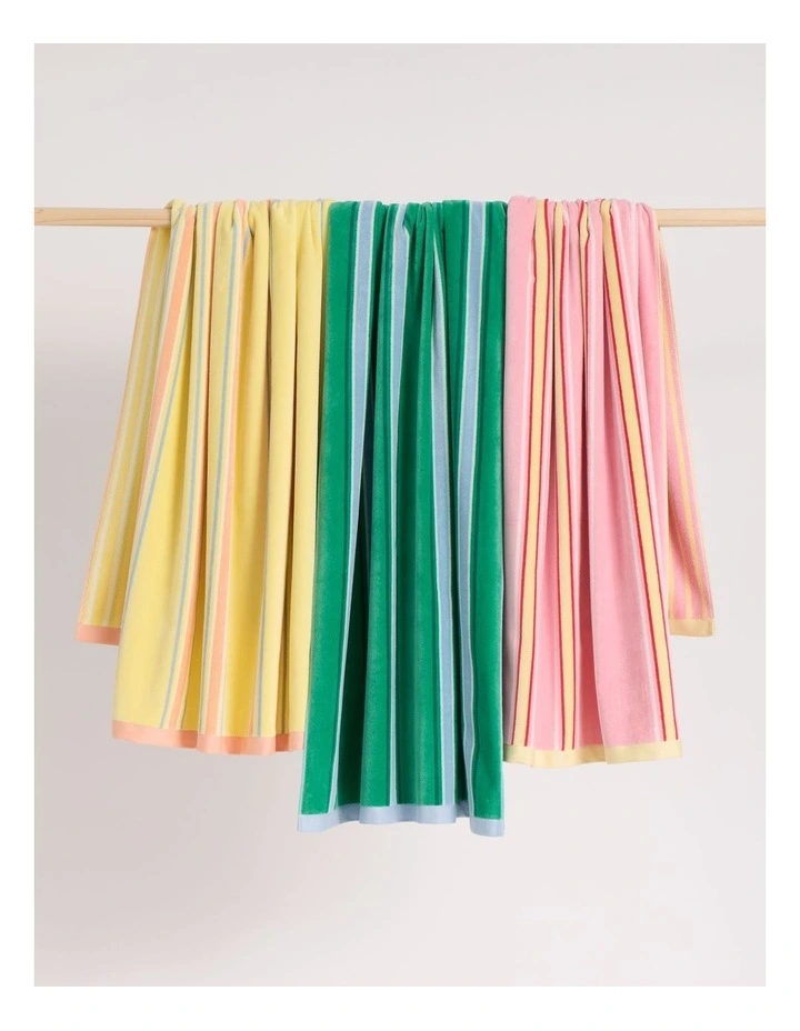 Arlo Stripe Beach Towel in Green image 4