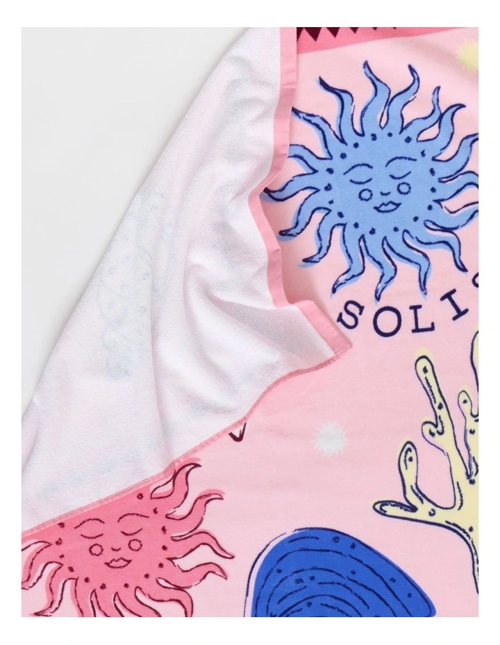 Italian Dream Printed Velour Beach Towel in Multi image 3