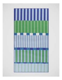 Geo Stripe Sand Free Beach Towel in Blue