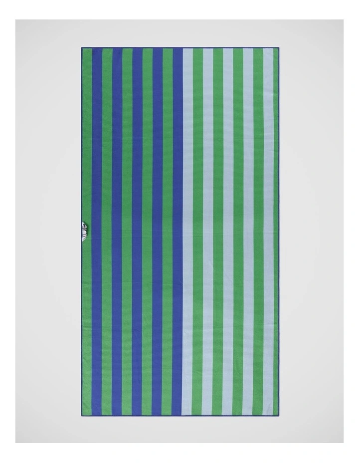 Geo Stripe Sand Free Beach Towel in Blue image 2