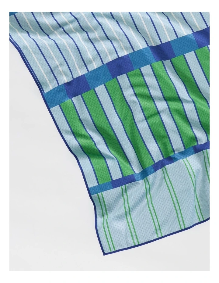 Geo Stripe Sand Free Beach Towel in Blue image 3