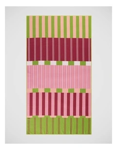 Geo Stripe Sand Free Beach Towel in Pink