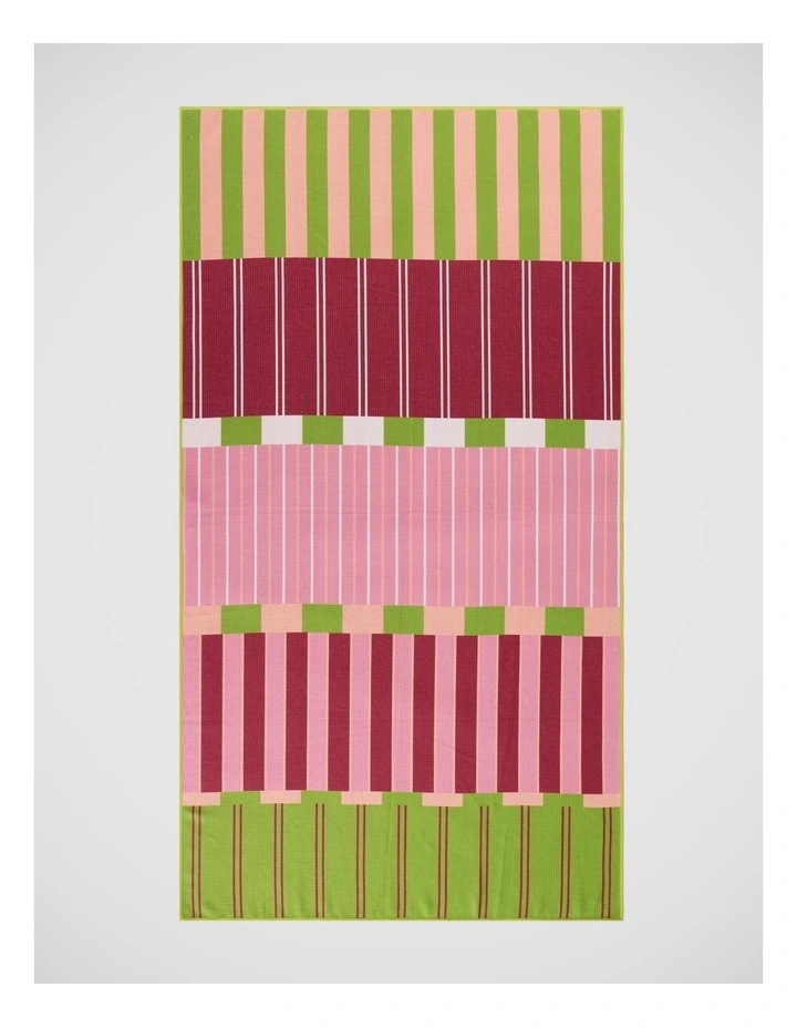 Geo Stripe Sand Free Beach Towel in Pink image 1