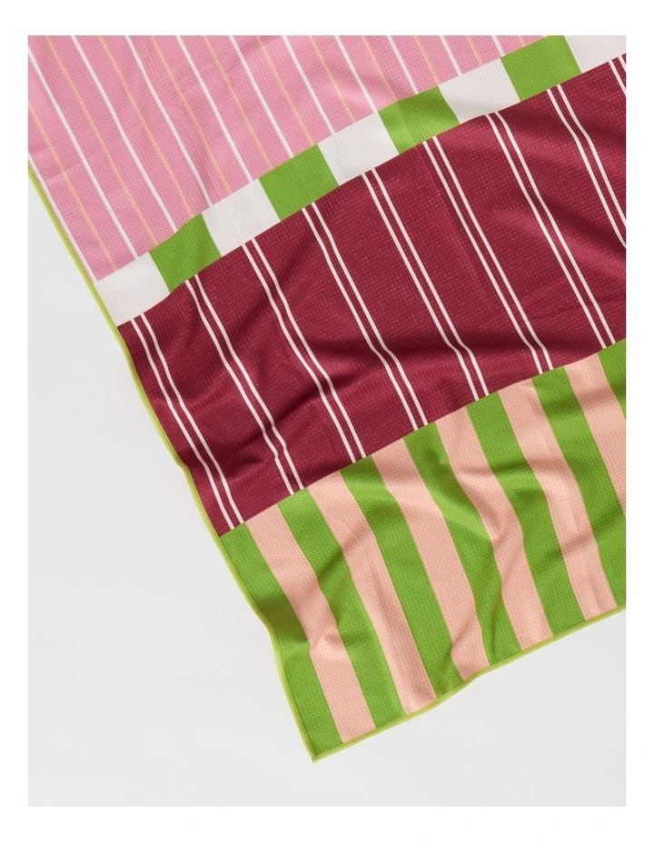 Geo Stripe Sand Free Beach Towel in Pink image 3