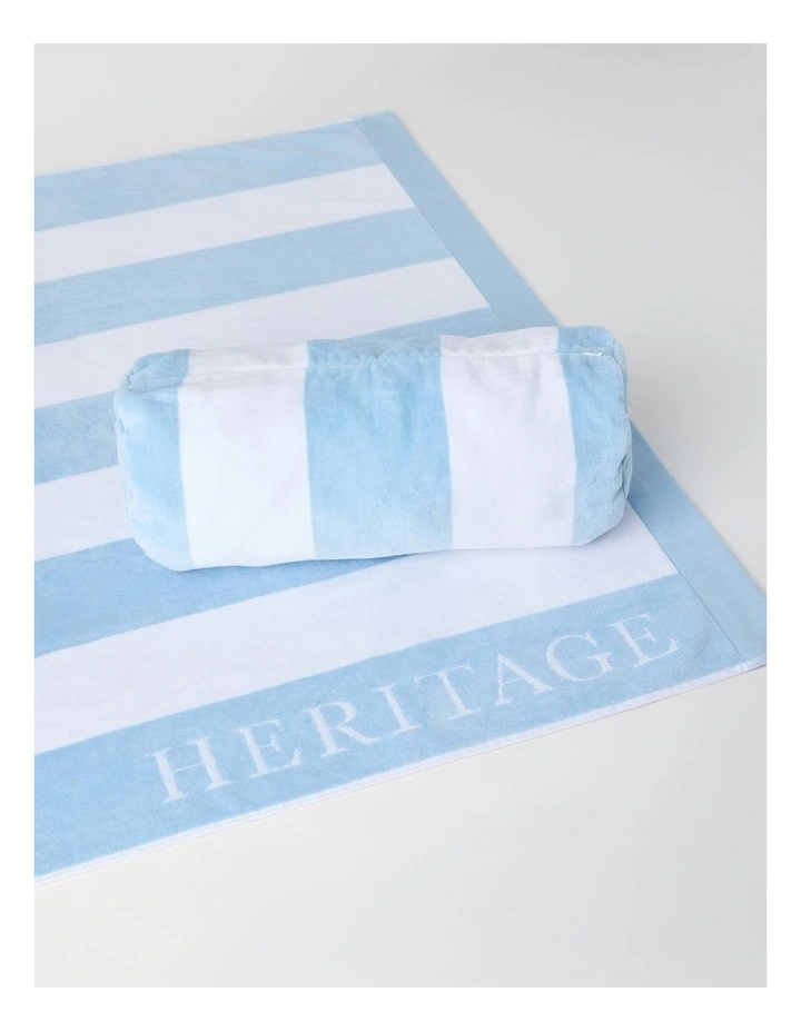 Santorini Inflatable Beach Pillow in Blue image 4