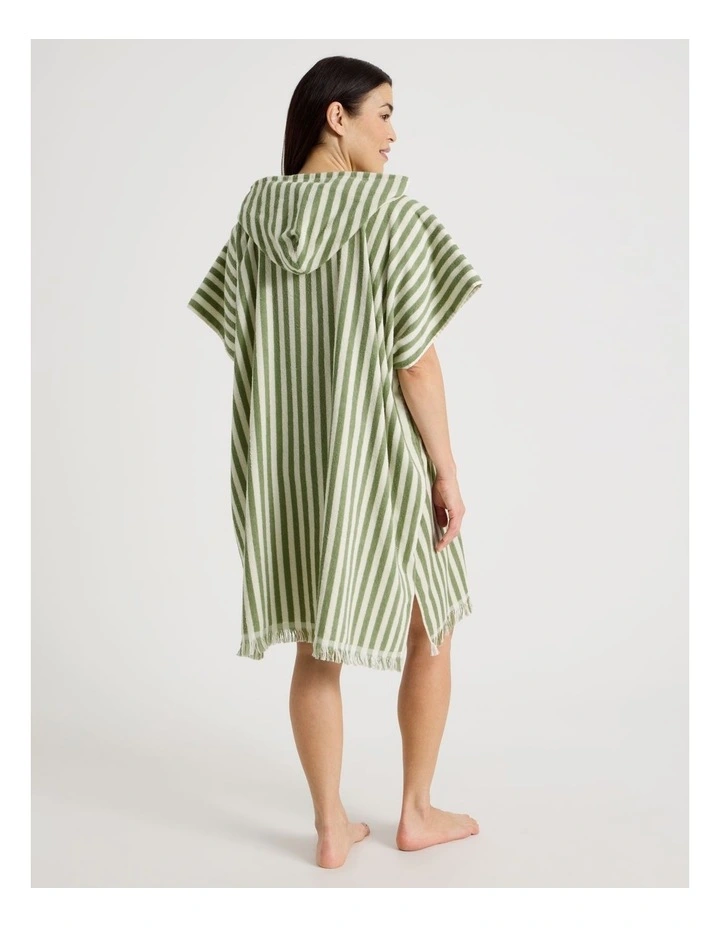 Marco Adult Beach Poncho in Green Stripe image 6