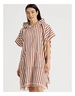 Marco Adult Beach Poncho in Russet Stripe