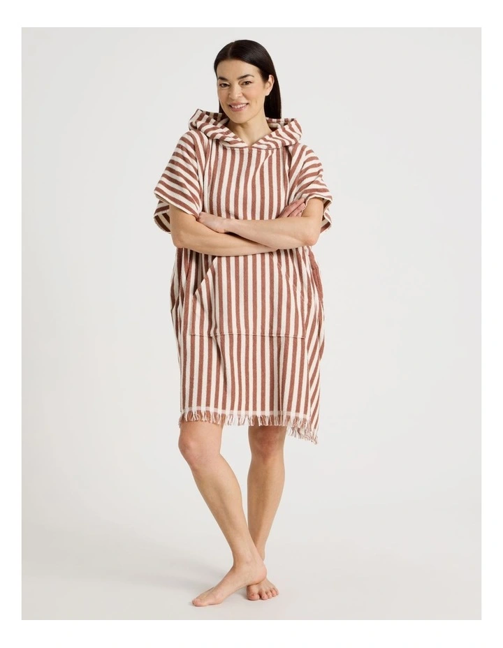 Marco Adult Beach Poncho in Russet Stripe image 3