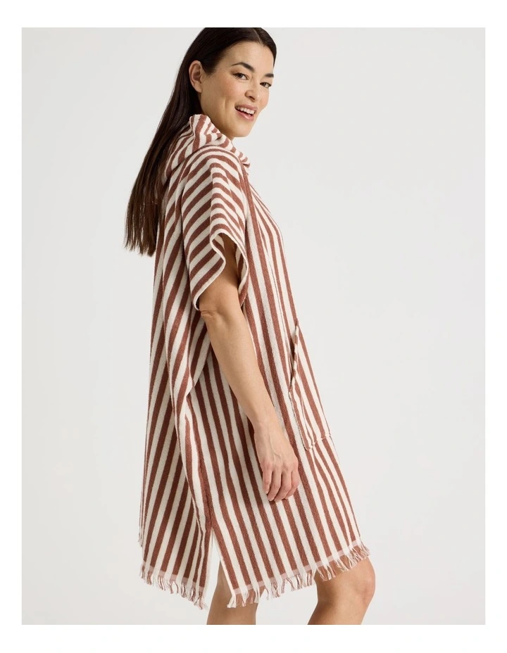 Marco Adult Beach Poncho in Russet Stripe image 4
