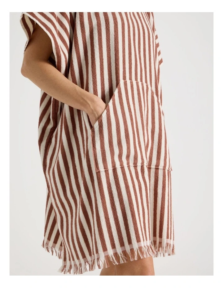 Marco Adult Beach Poncho in Russet Stripe image 5
