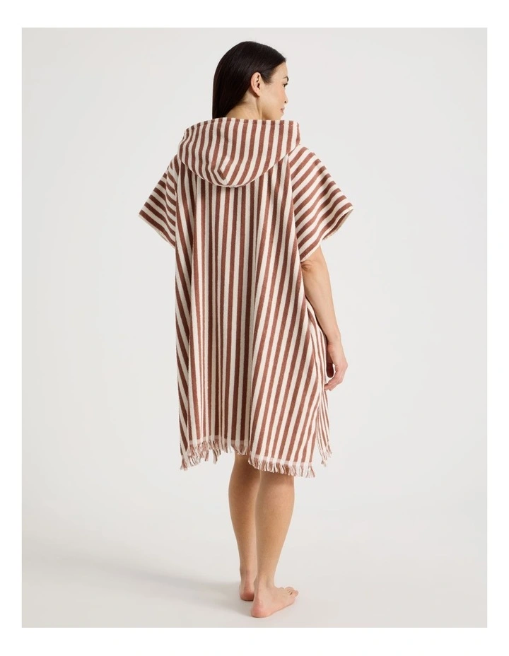 Marco Adult Beach Poncho in Russet Stripe image 6