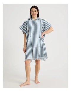 Marco Adult Beach Poncho in Blue Stripe