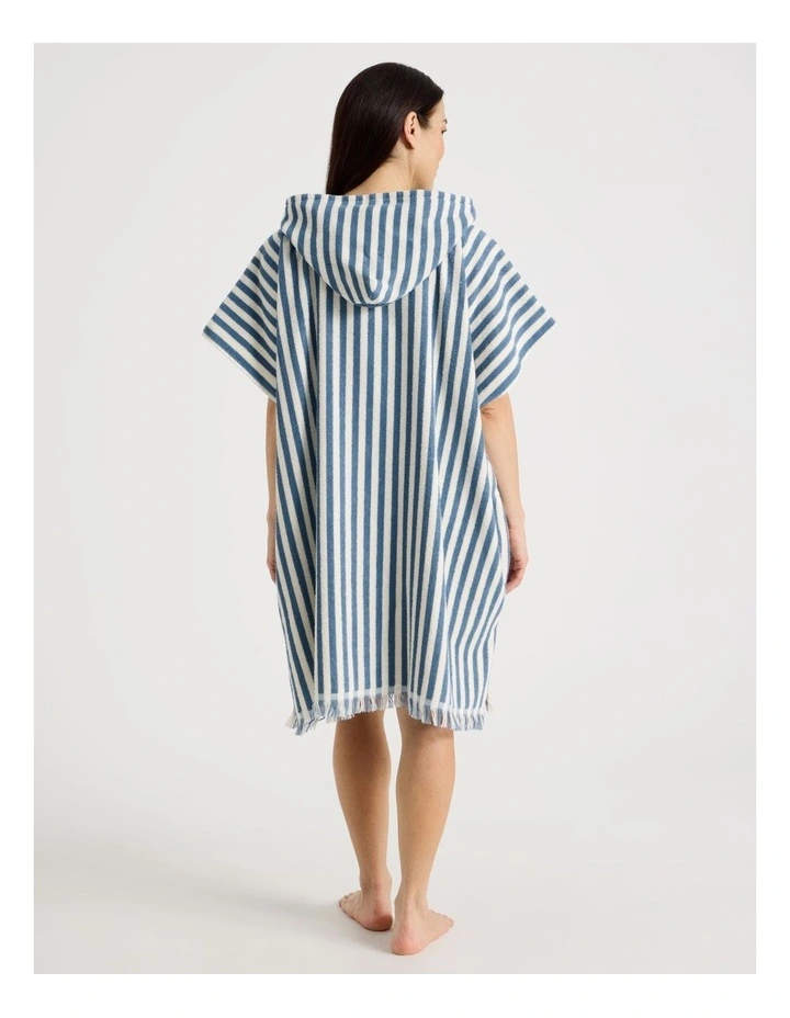 Marco Adult Beach Poncho in Blue Stripe image 6