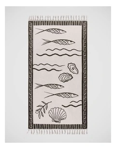 Fish Beach Towel in Green