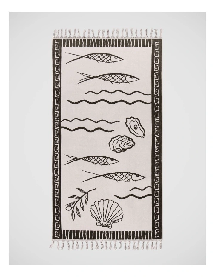 Fish Beach Towel in Green image 1
