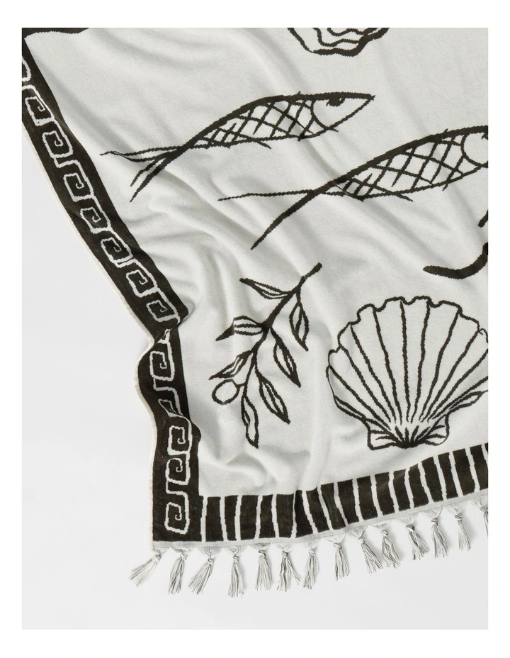 Fish Beach Towel in Green image 2