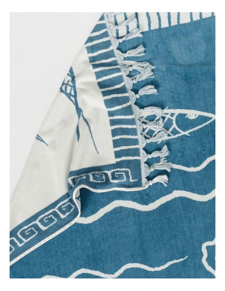 Fish Beach Towel in Blue image 3