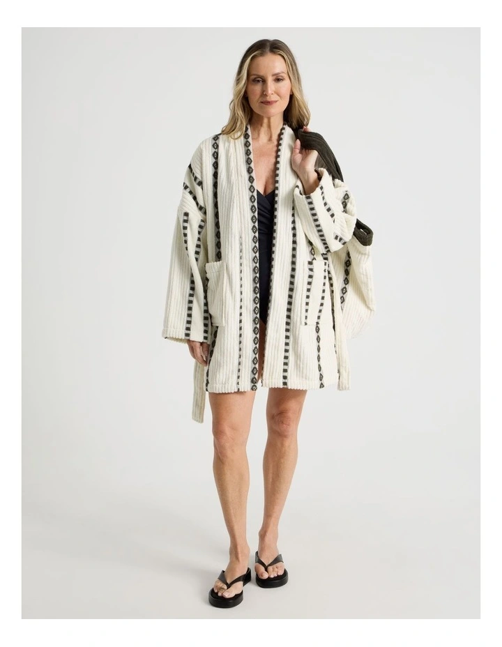 Airlie Stripe Beach Robe in Green image 2