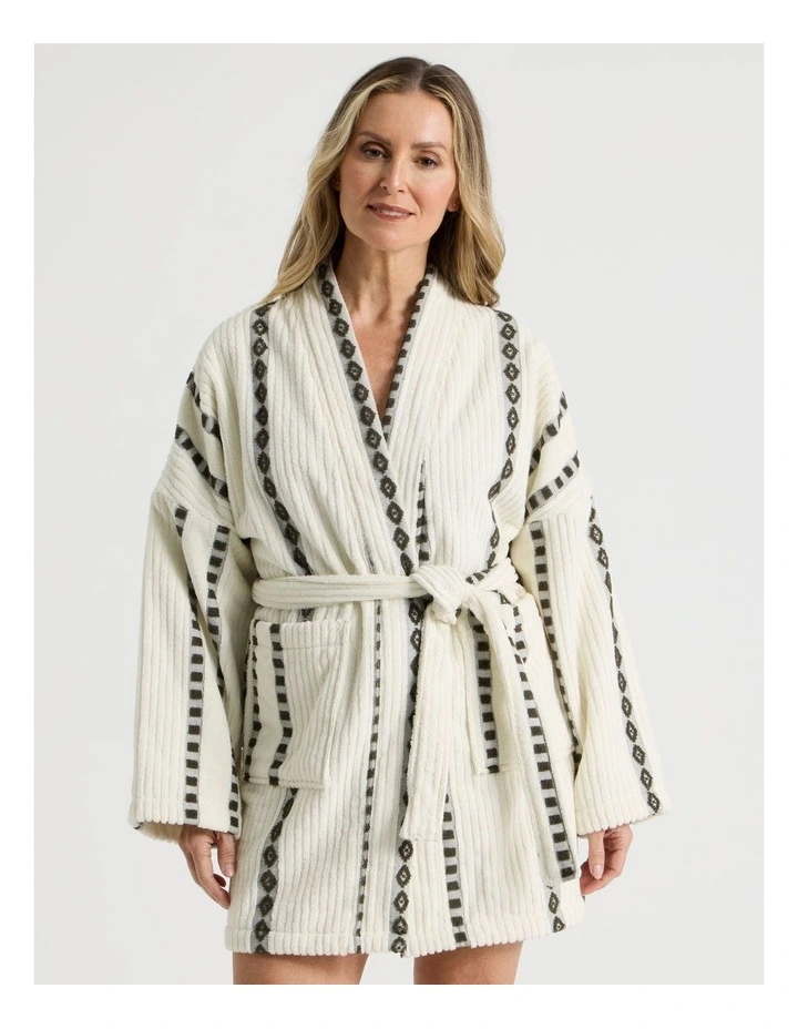 Airlie Stripe Beach Robe in Green image 3
