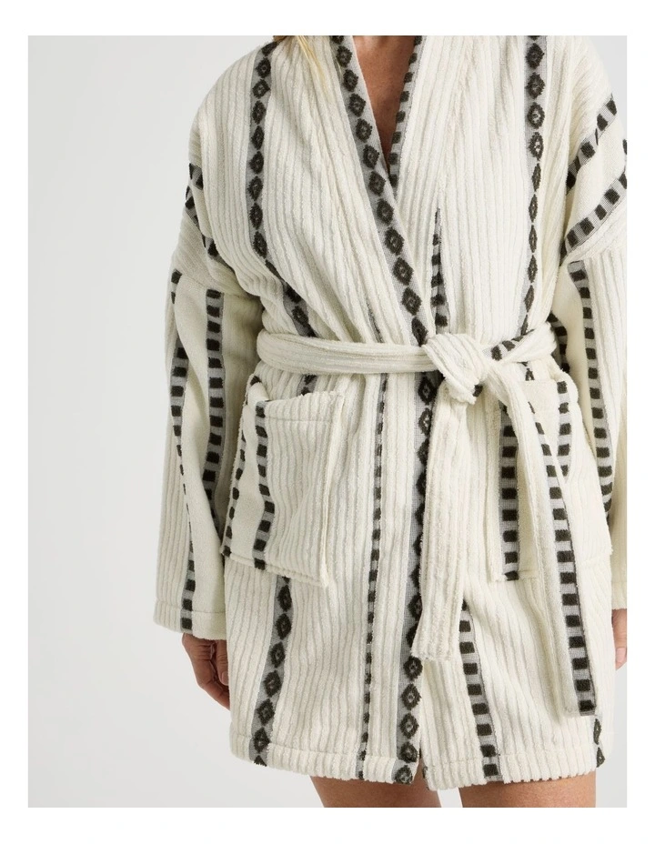Airlie Stripe Beach Robe in Green image 4