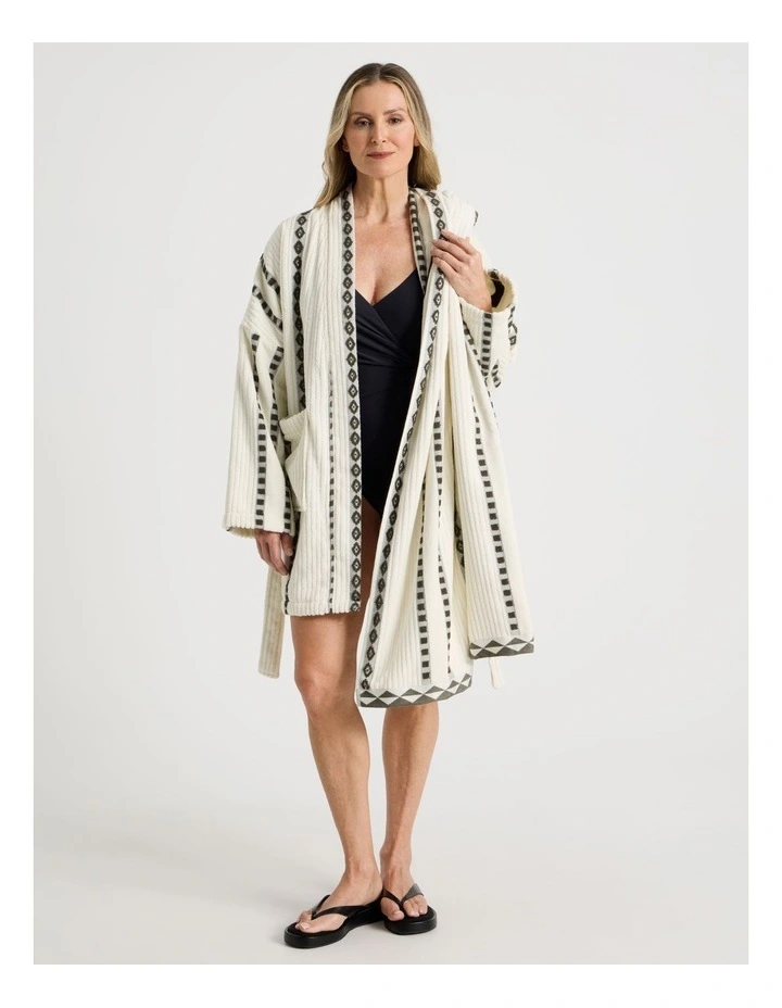 Airlie Stripe Beach Robe in Green image 6