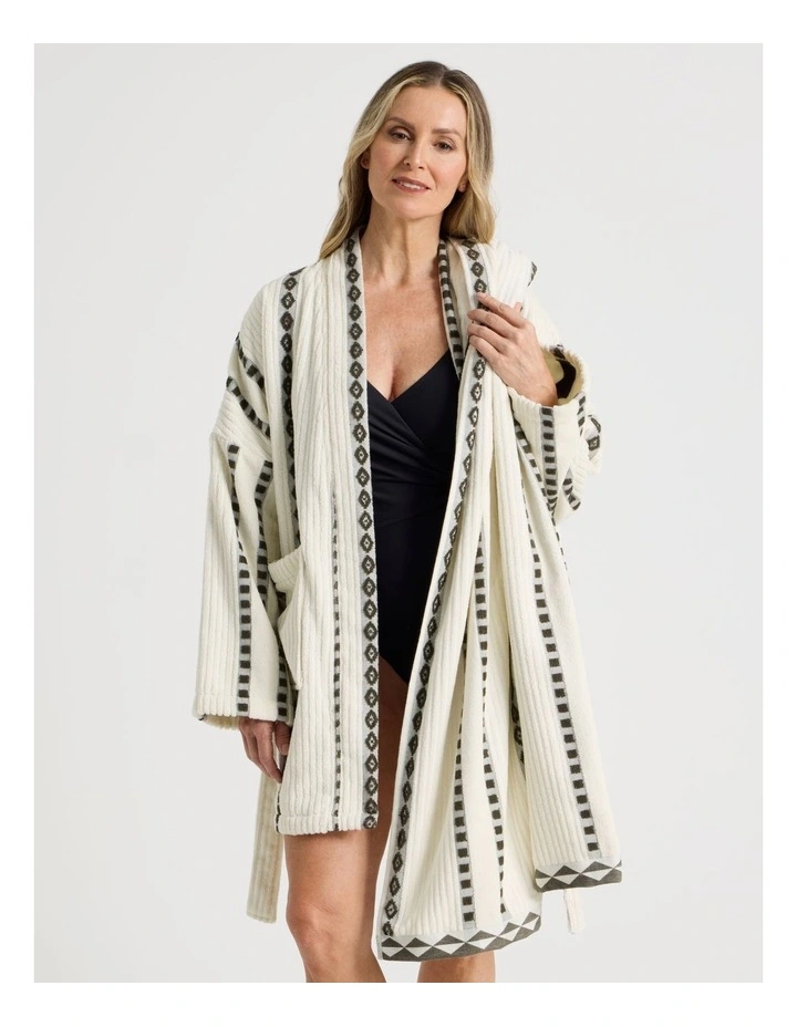 Airlie Stripe Beach Robe in Green image 7
