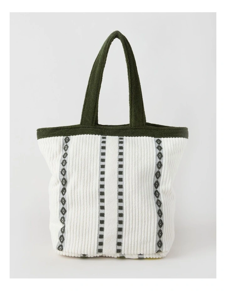 Airlie Stripe Beach Bag in Green image 1