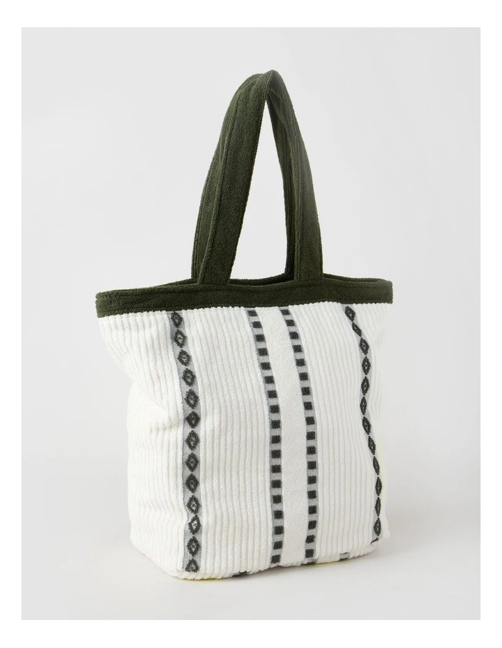 Airlie Stripe Beach Bag in Green image 3