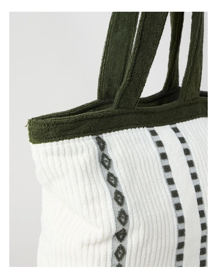 Airlie Stripe Beach Bag in Green image 5