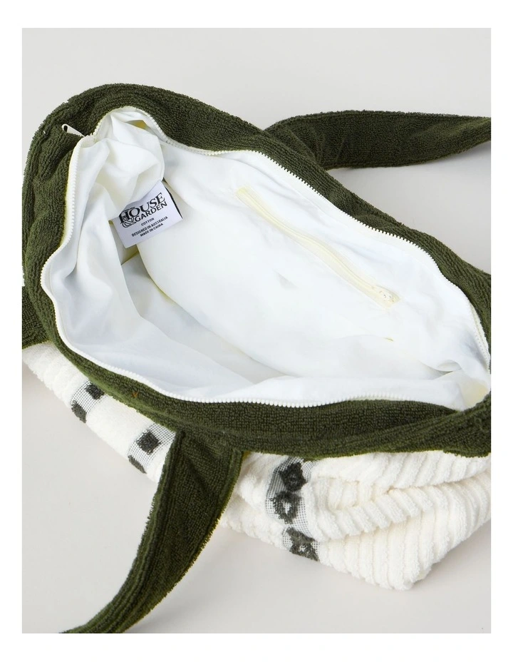 Airlie Stripe Beach Bag in Green image 6