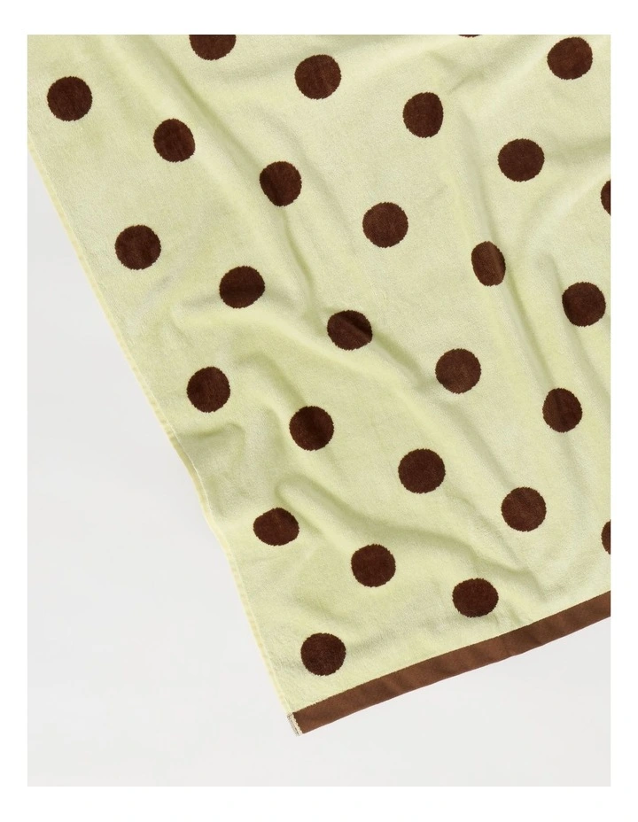 Beach Towel in Yellow and Brown Polka Dot image 2
