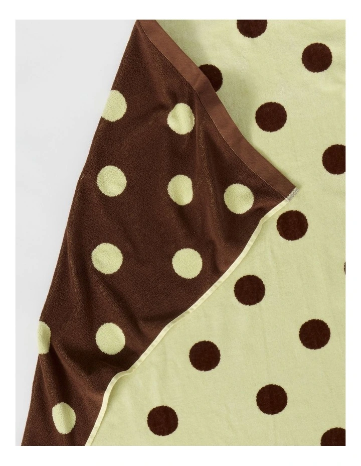 Beach Towel in Yellow and Brown Polka Dot image 3