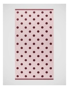 Beach Towel in Pink and Burgandy Polka Dot
