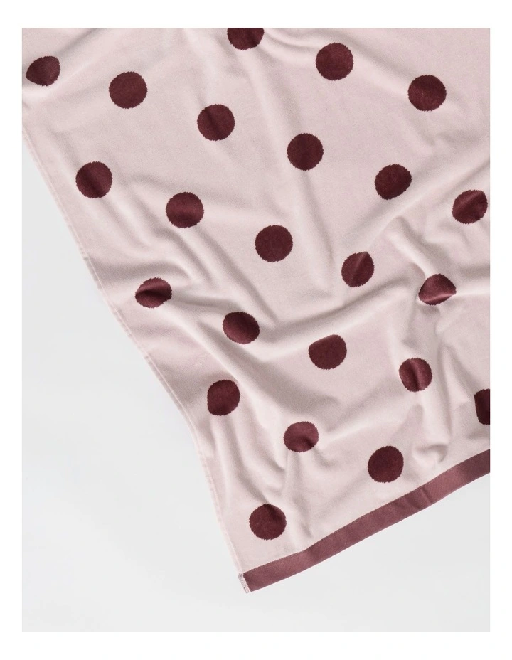 Beach Towel in Pink and Burgandy Polka Dot image 2