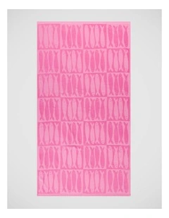 Sardine Velour Jacquard Beach Towel in Pink