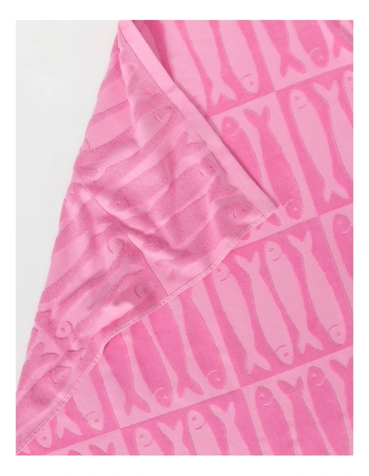 Sardine Velour Jacquard Beach Towel in Pink image 3