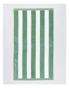 Santorini Resort Stripe Beach Towel in Navy/White
