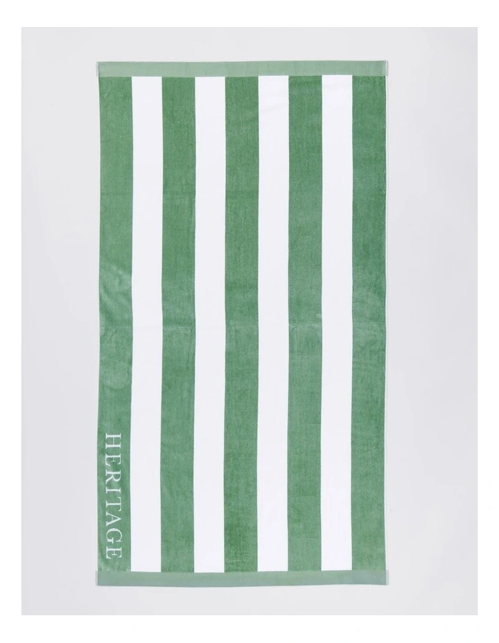 Santorini Resort Stripe Beach Towel in Navy/White image 1