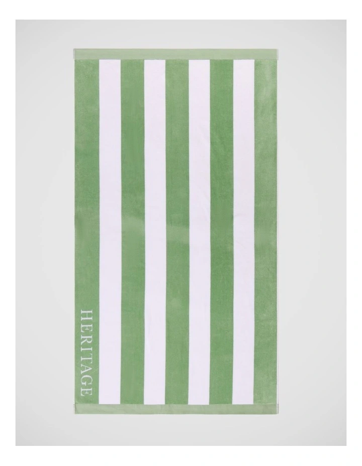 Santorini Resort Stripe Beach Towel in Navy/White image 1