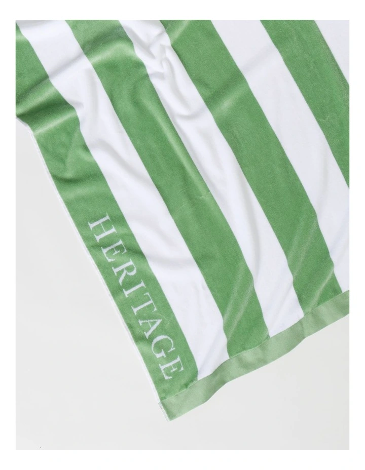 Santorini Resort Stripe Beach Towel in Navy/White image 2