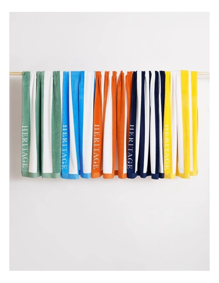 Santorini Resort Stripe Beach Towel in Navy/White image 4