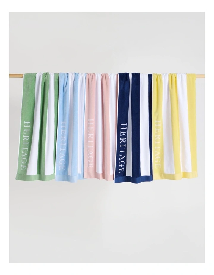 Santorini Resort Stripe Beach Towel in Navy/White image 4