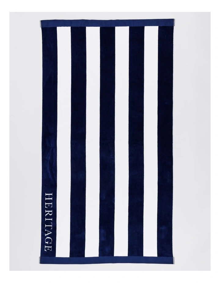 Santorini Resort Stripe Beach Towel in Sage image 1