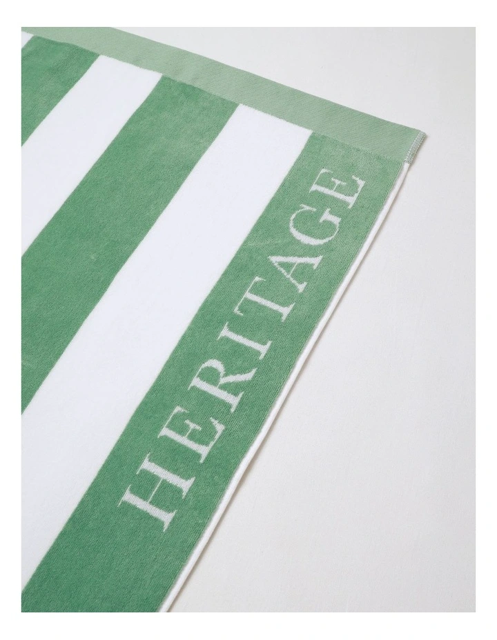 Santorini Resort Stripe Beach Towel in Sage image 3