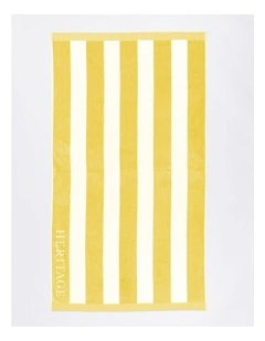 Santorini Resort Stripe Beach Towel in Yellow