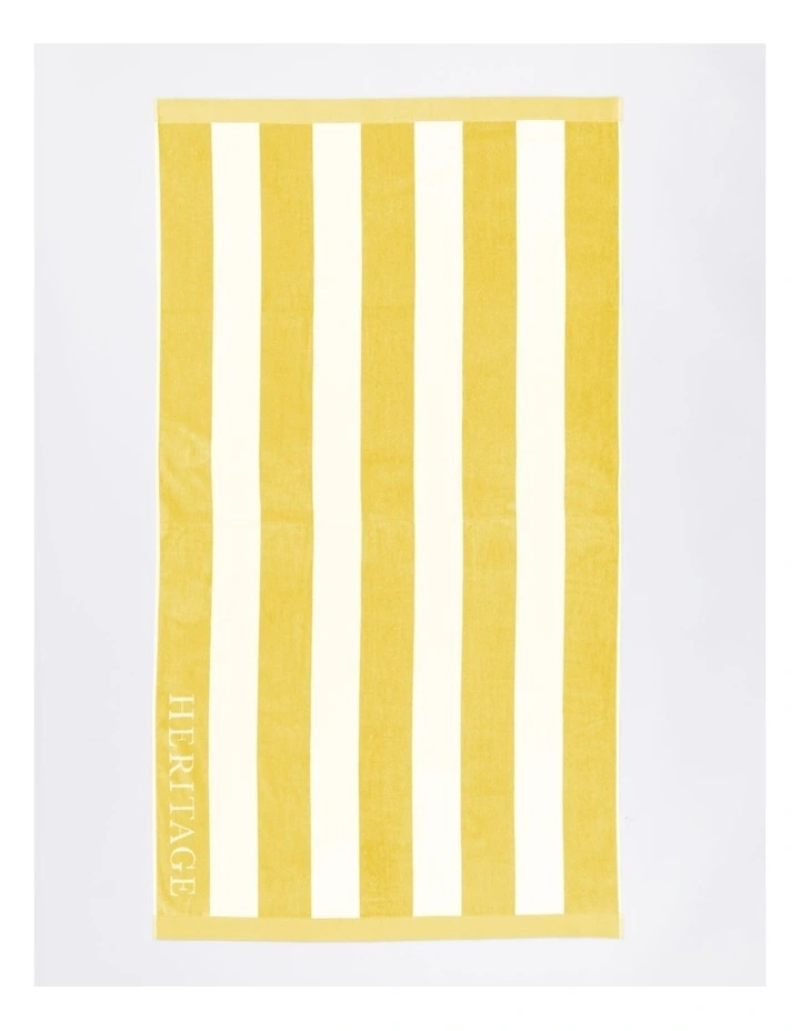 Santorini Resort Stripe Beach Towel in Yellow image 1