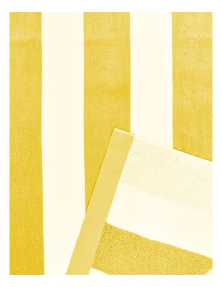 Santorini Resort Stripe Beach Towel in Yellow image 3